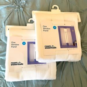 2 panels white curtains, 84 inches long, Room Essentials from Target, new!!
